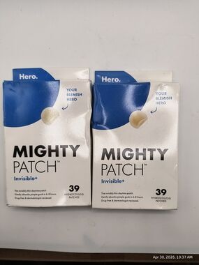 Hero Mighty Patch Invisible+ Hydrocolloid Pimple Patches 39 CT Each 2 Pack 2/27